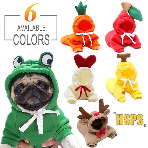 Caldo cucciolo carino cappuccio con cappuccio inverno pet cappotto di frutta costume da frutta vestiti per gatto abbigliamento cane francese bulldog chihuahua ropa perro outfit