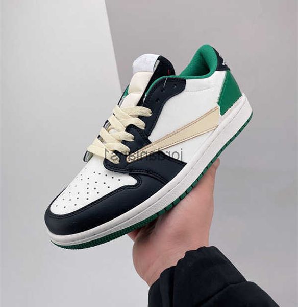 

shoes mens fragments jumpman 1s low og black/white/green classic low-culture casual sports basketball white leather