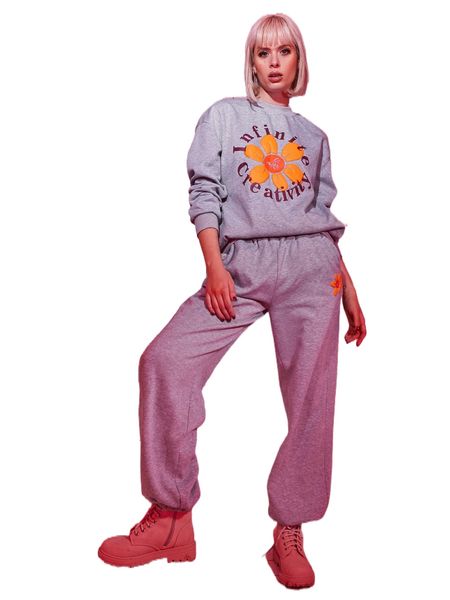 

x motspraydesignstudio letter & floral print sweatpants d0hl#, Black;white