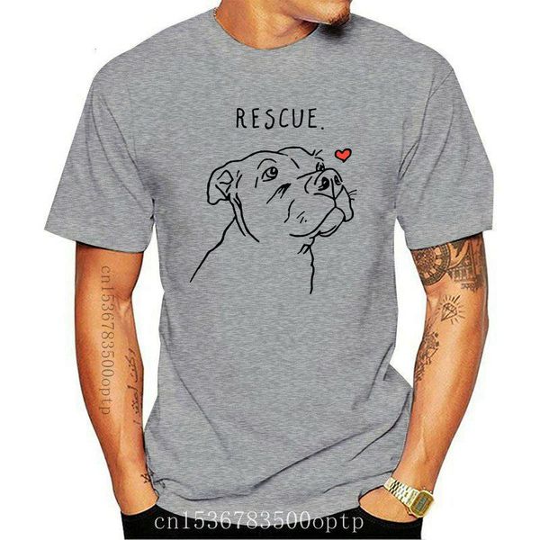 Camisetas masculinas Menina de moda camiseta resgate cachorro pitbull mamãe adote as camisa de camisa da loja