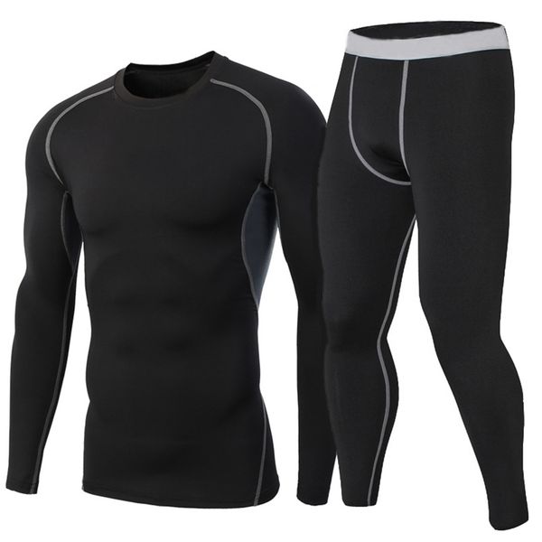 

new thermal underwear set men women warm mens long johns quick dry cueca garrafa termica compression underwear ropa lucky john 201126, Black;white