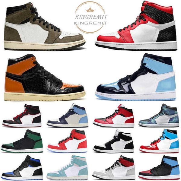 

2022 jumpman 1 basketball shoes women men 1s trainers hyper royal neutral grey prototype shadow 2.0 obsidian dark mocha twist pine green, Black