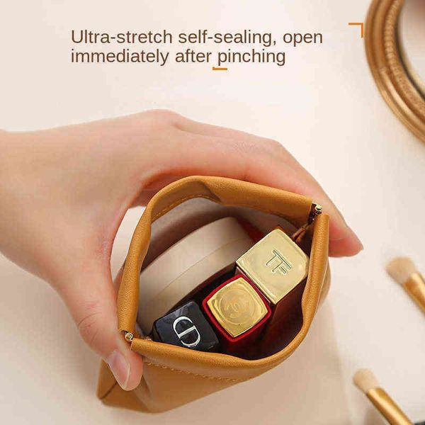 

cases self-closing mini cosmetic bag storage coin purse lipstick small makeup organization accessories make up box 220708
