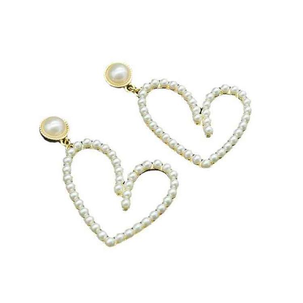 

new pearl love earrings red earrings 925 silver needle jewelry female, Black