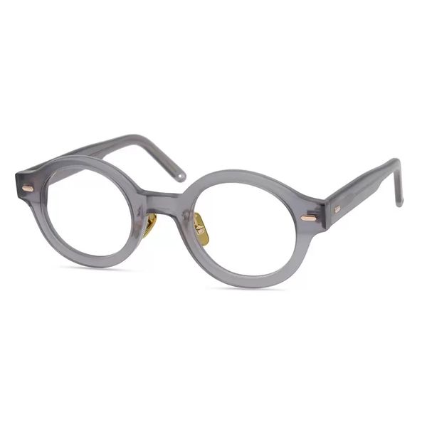 

men optical glasses eyeglass frames brand retro women round spectacle frame pure titanium nose pad myopia eyewear with glasses case, Silver