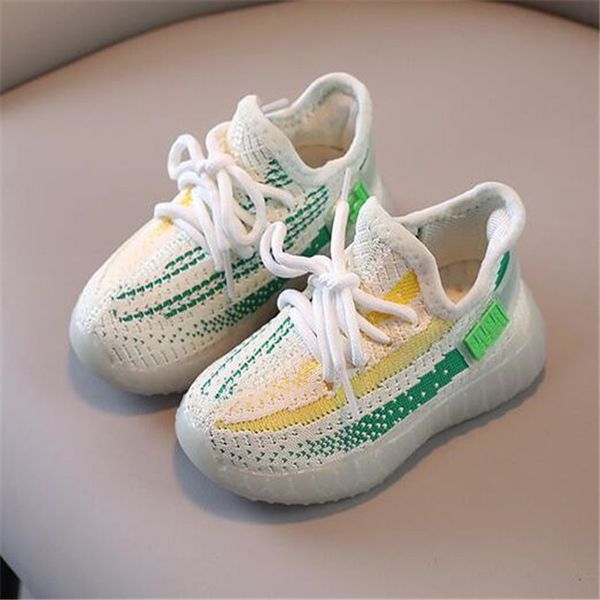 

New Style Children S Breathable Flying Knitted Kids Shoes Spring Autumn Girls Boys Trainers Run Shoe Baby Toddler Casual Sneakers 9313, White