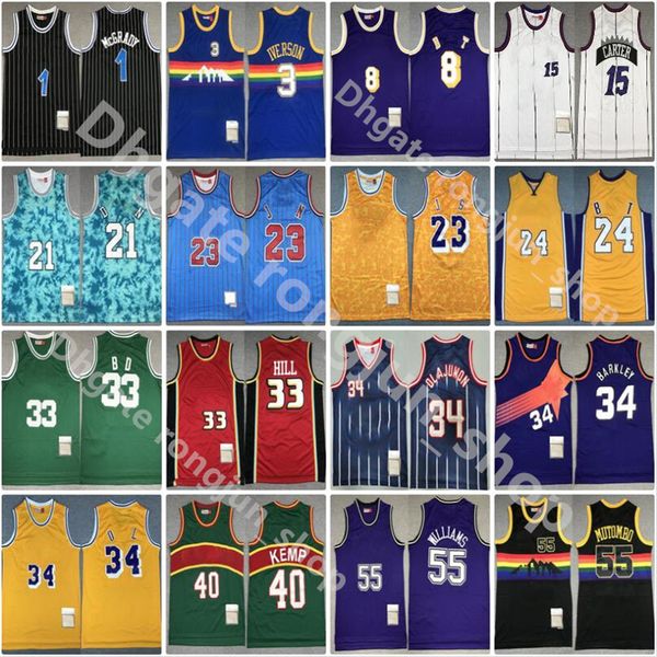 

mitchell ness basketball jersey jason retro williams david duncan gary robinson payton shaw durant kemp tracy vince mcgrady carter john karl, Black;red