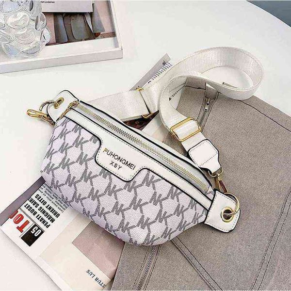 

stylish letter printed pu leather waist bags for women female fanny packs ladies pack wide strap crossbody chest 220527