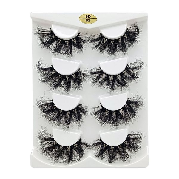 

eyelashes kit 4pairs 3d faux mink lashes fluffy soft wispy natural long false eyelash curly lash wholesale la shes