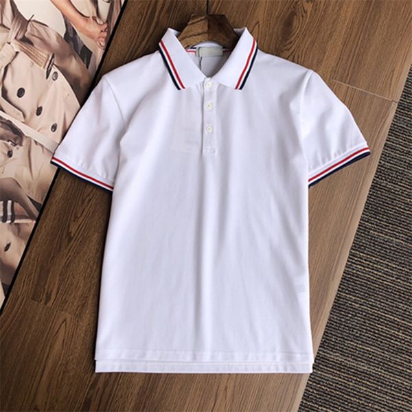 

men's fashion polo shirt summer short sleeve pure cotton t-shirt breathable and sweat-absorbing solid color, White;black
