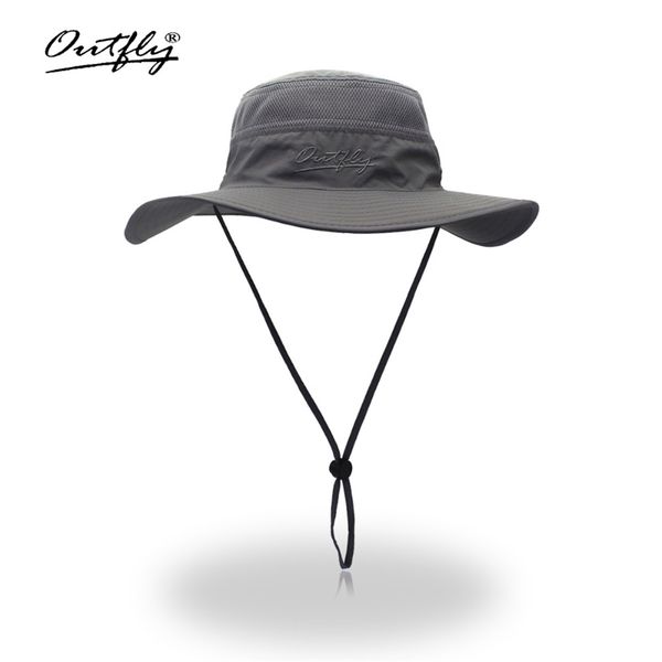 

summer boonie bucket hats for mens fisherman hats with wide brim sun fishing bucket hat breathable mesh polyester quick cut 220607, Blue;gray