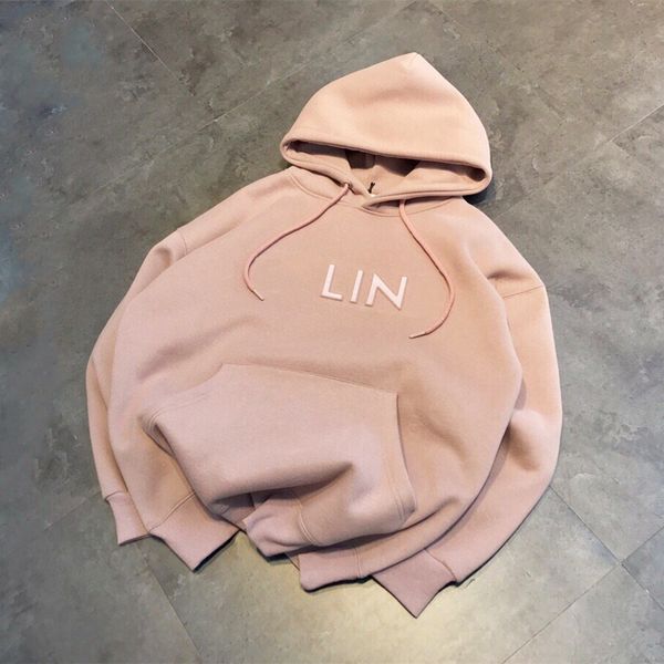 

the new designer men's women hoodies sweatshirts couple simple steel printed letters logo casual loose hooded fleece sweater, Black