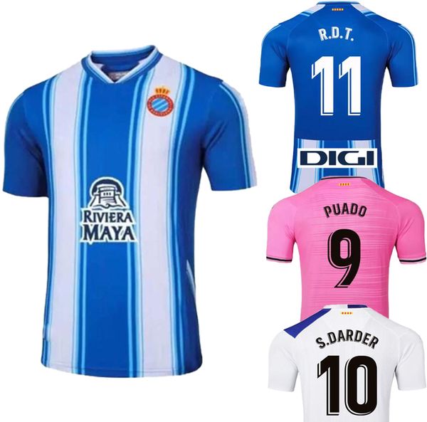 

wholesale 22-23 customized espanyol thai quality soccer jerseys shirts custom #11 r.d.t #10 darder #9 puado kingcaps online dropshipping acc, Black;yellow