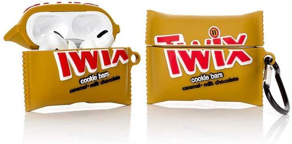 

airpods pro silicone case 3d cartoon funny cute cover compatible for apple airpods pro [snacks food series 1] (chocolate twix)