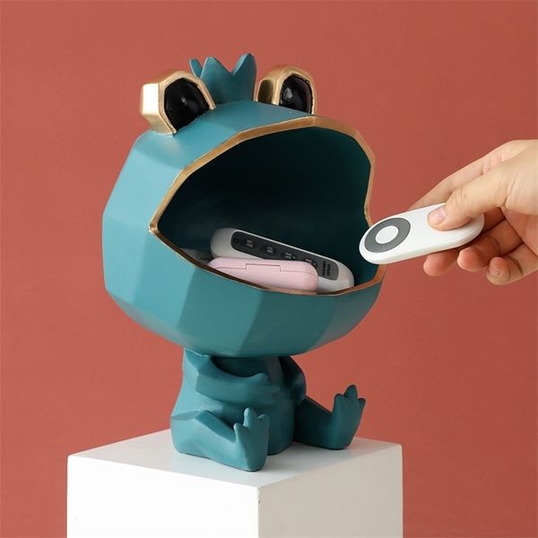 Aufbewahrungsbox Bin Harz Home Office Schmuck Schlüssel Obst Süßigkeiten Box Frosch Figur Skulptur moderne Kunst Statuen zur Dekoration 220617