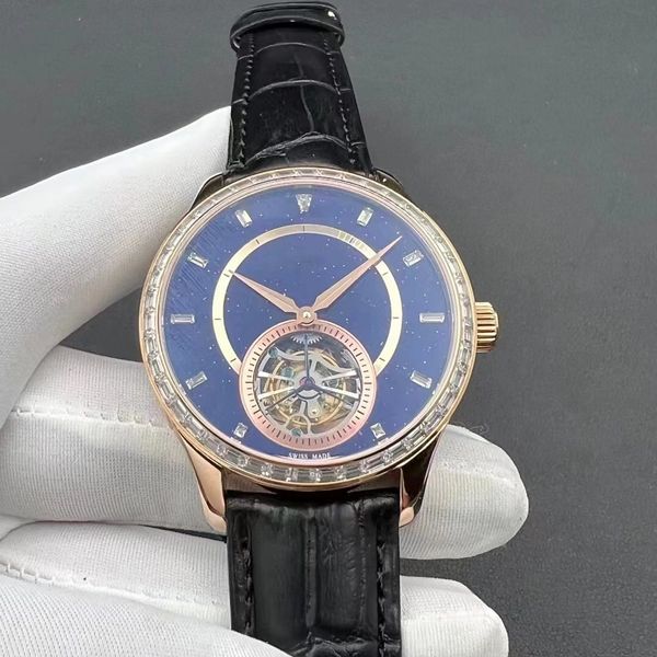 TW-Uhr mit einem Durchmesser von 43 mm und automatischem mechanischem Tourbillonmodell 978 mit einer Gangreserve von 72 Stunden und verspiegeltem Emaille-Zifferblatt aus Saphirglas