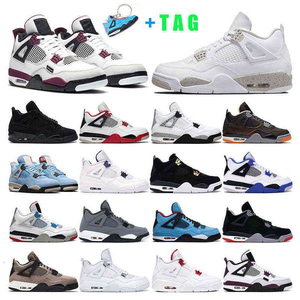 

basketball shoes 4s mens women white oreo university bule black cat fired red cactus jack sports sneakers trainer