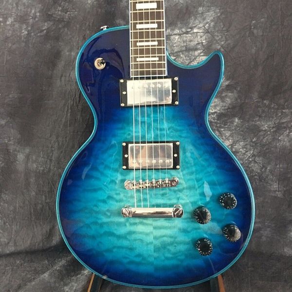 

custom shop standard blue binding big flower electric guitar