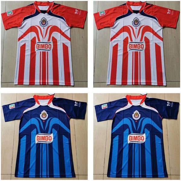 

retro 2006 2007 chivas guadalajara soccer jerseys 06 07 vintage classic football shirts antique collection uniforms home red away blue, Black;yellow