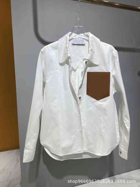 

women's home autumn leather hollow pocket white shirt for men and women shenzhen nanyou
