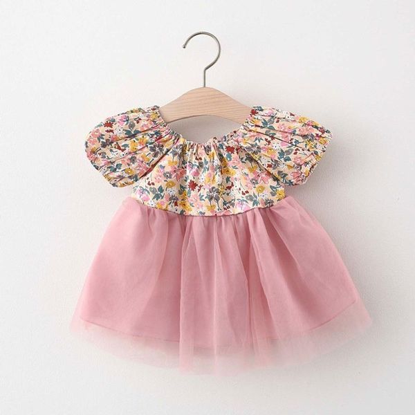 Kız Elbiseleri Prenses Tutu Elbise Günlük Giysiler Toddler Çocuk Bebek Kız Yaz Yay Baskılı Yelek ve Örgü Küçük Kızlar Partygirl's için