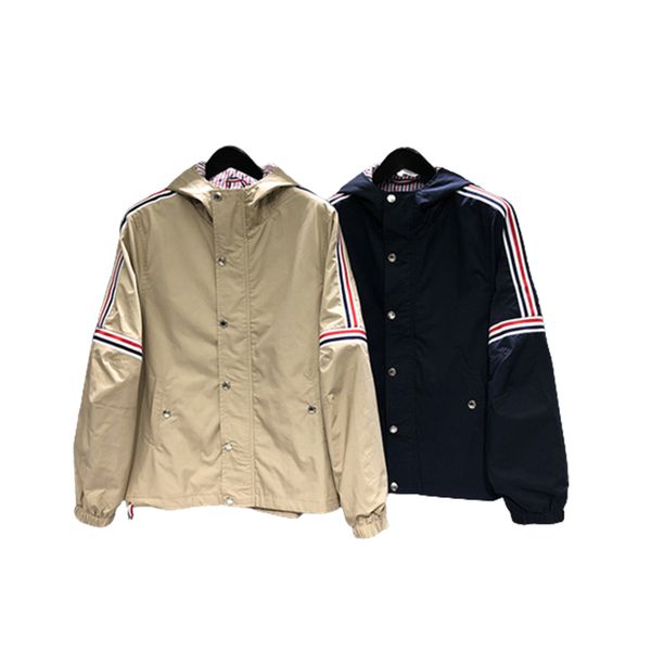 

fashion british style jackets for mens outdoor sports zipper thin womens casual loose hooded brand outerwear tbt01, Black;brown