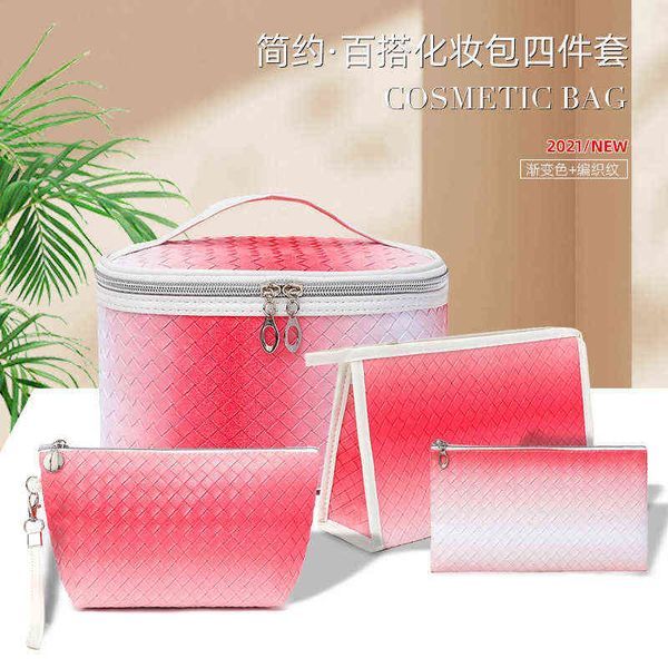 

2022 new cosmetic bag woven pattern series storage two-color gradient 220518