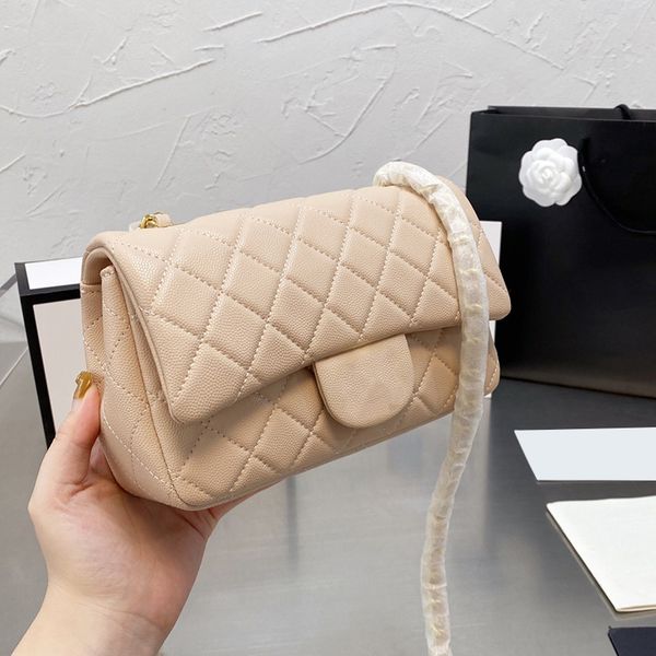 

france womens 20cm classic mini flap bags square cross body grained calfskin caviar leather shoulder matelasse chain quilted luxury designer