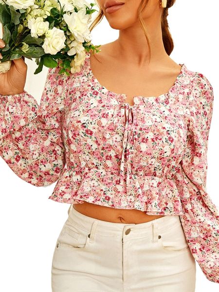 

d.itsy f.loral lantern s.leeve k.not front p.eplum b.louse n7er#, White