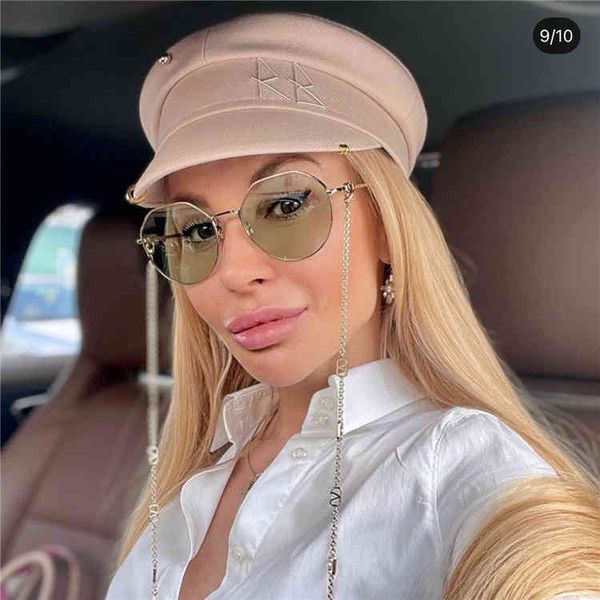 

sunglsses v fshion lrge roun frme metl hin sme hnging sunglsses, White;black