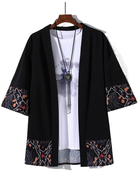 

men hippocampus print drop shoulder shirt without tee q0eq#, White;black