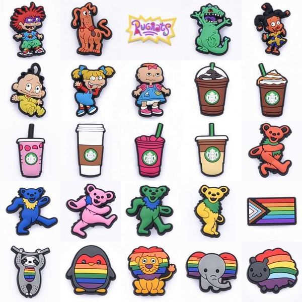 

ready to ship 1pcs moq design promotional shoes decoration charms for kids soft pvc cartoon shoe charms for shoe charms, White;pink