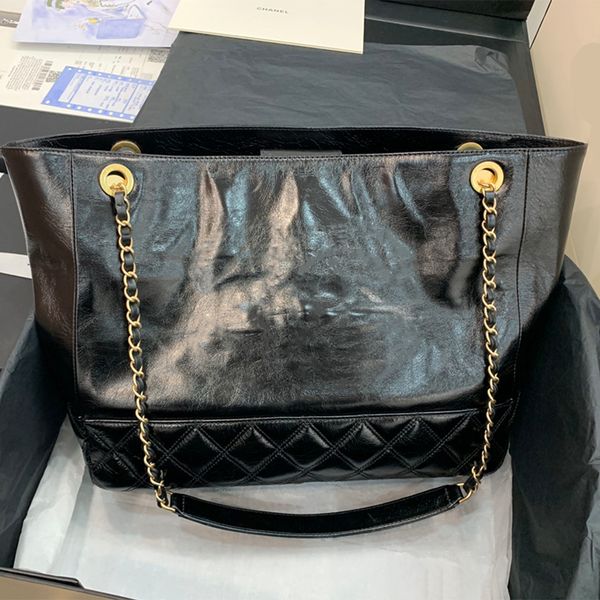 

designer bags 8345 black the large shopping bag hardware logo with pearls braided belt fashionable 40cm