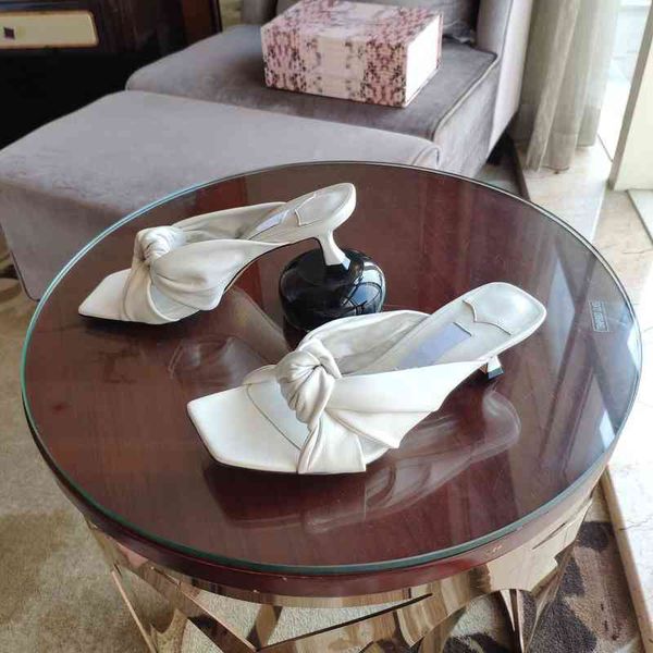 

slippers women's summer shoes leather outdoor slippers bowknot decoration series, Black