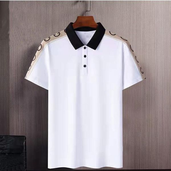 

italy fashion classic 100% cotton mens designers men polos t shirts short sleeve shoulder patchwork turnn-down collar polo tshirts plus asai, White;black