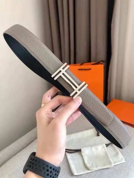 

leather men's belts for mens and woman double-sided luxury letter buckle belt men width 3.8cm, Black;brown