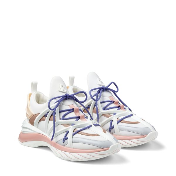 

cosmos/f black leather and neoprene low-bing100 sneakers