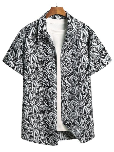 

men allover tropical print shirt without tee l3ud#, White;black