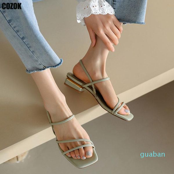 

sandals narrow women square toe 2022 summer woman fashion low heels ladies slip on pumps female shoes thick, Black