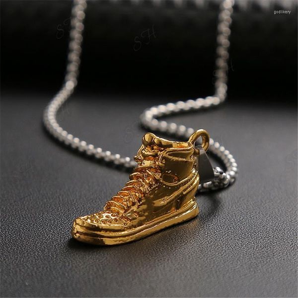 Подвесные ожерелья хип -хоп ожерелье для мальчиков корея модные баскетбольные туфли подвески женские сапоги девочки панк -ювелирные изделия подарки Godl22