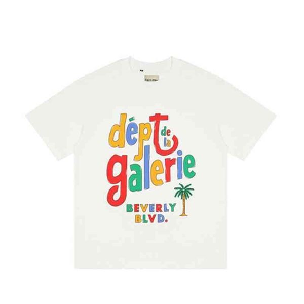 

2022 t-shirt gallerydept tee 21ss ouyang nana's same hand-painted color letters men's and women's short sleeve t-shirt, White;black