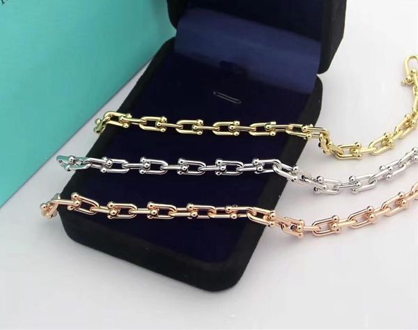

brand jewelry hardwear letter bracelet for women men link chain graduated stainless steel couple link,, Black
