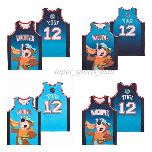 

movie basketball jerseys #12 vancouver yogi teal jersey, Black;red