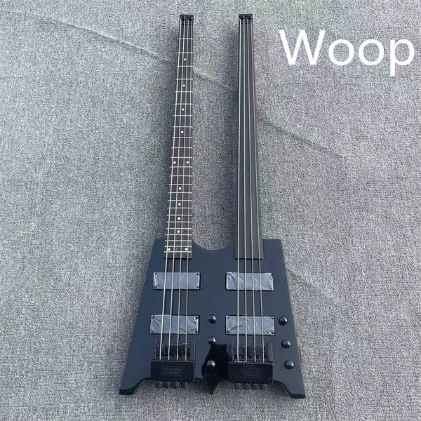 

matte black electric guitar bass 4 string and 4 string