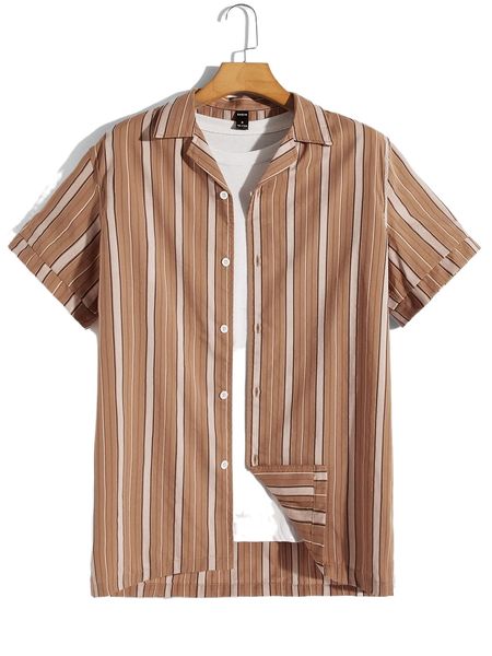 

men striped print shirt 43d8#, White;black
