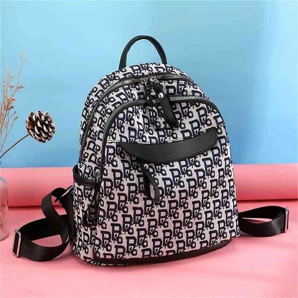 

2022 new double shoulder backpack women's large capacity leisure backpack p