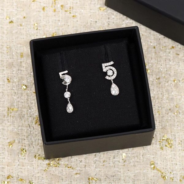 

stud earring with diamond drop shape platinum color for women wedding jewelry gift have stamp ps8670312r, Golden