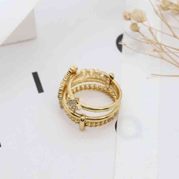 

fashion trend new ladies luxury brand designer wholesale d family little three-layer diamond brass gold-plated personality temperament light, Silver
