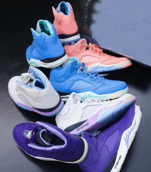 

dj khaled x 5 we the outdoor shoes 5s white purple orange blue university basketball sports sneakers, Black
