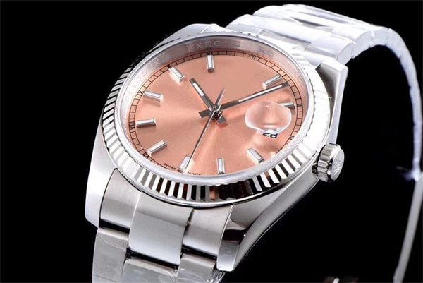 

ar factory v3 126234 eta sh3135 automatic womens watch 36mm silver dial stick markers 904l steel case bracelet customized same series card s, Slivery;brown